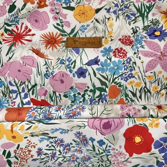 Esvan water resistant Floral Print Tote Bag with Pink Handles - Picture 2 of 6